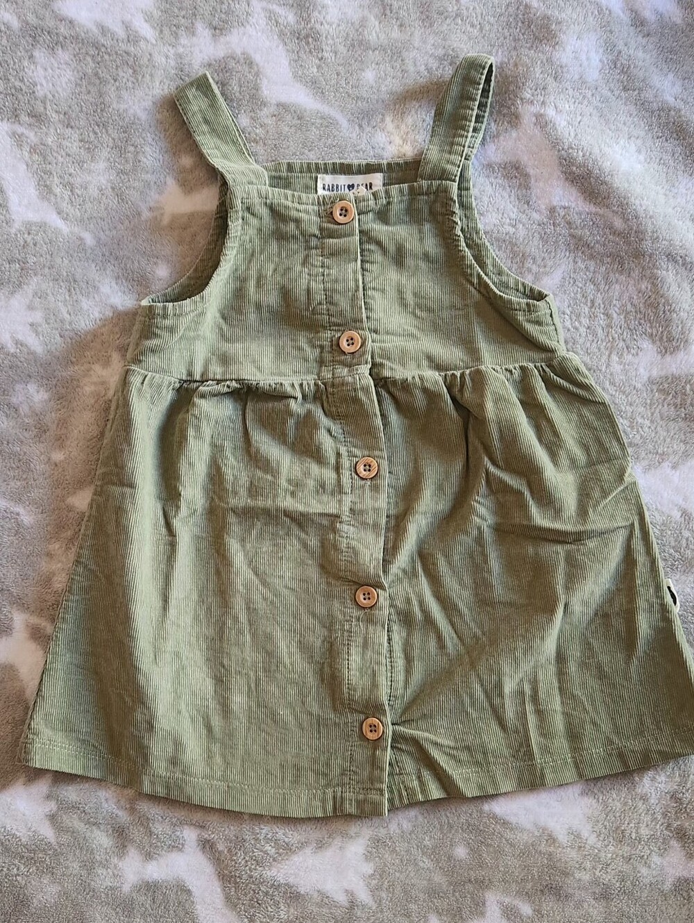 Rabbit & Bear Olive Corduroy Baby Dreas 24M